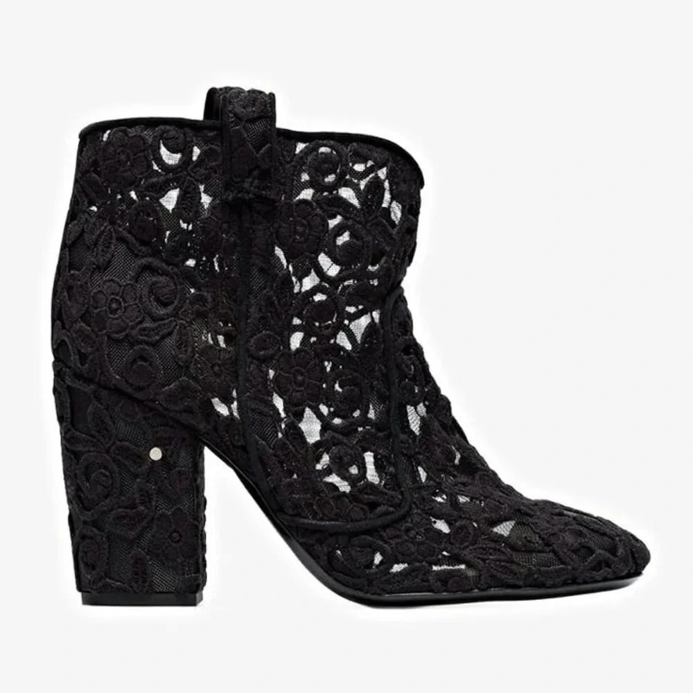 Laurence Dacade Women's Black Pete Mesh Crochet Ankle Boots Size 36 (MSRP $760)